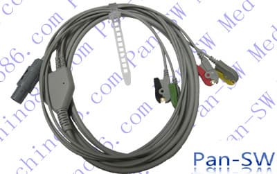 one piece four lead ECG cable with leadwire